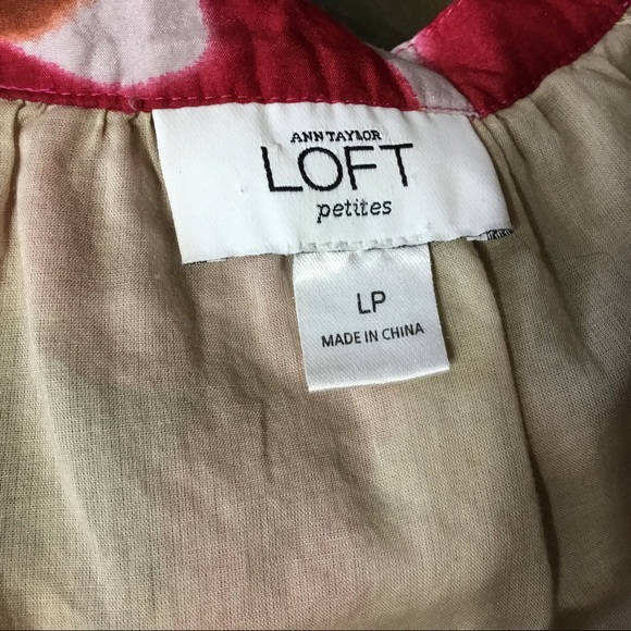 COPY - Loft Ann Taylor Pink Floral Shift Dress LP - Picture 4 of 4